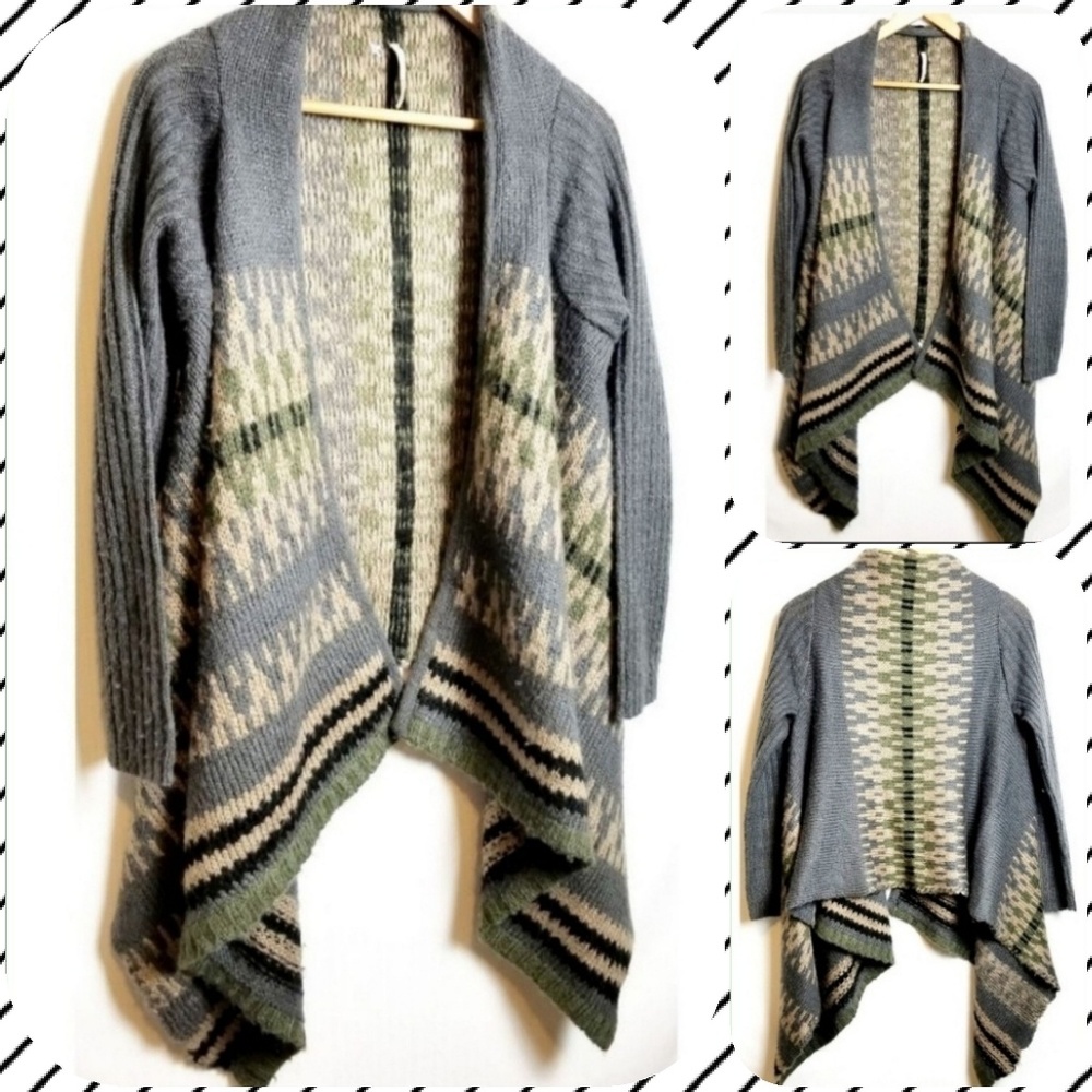 Elans open sweater asymmetrical soft women's